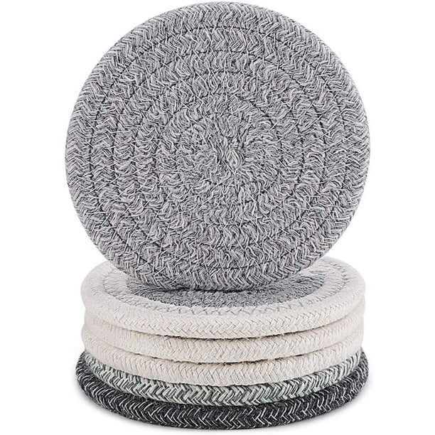 Absorbent Coasters Set for Drinks Tabletop Protection Wooden Coffee Table Unique Black Desk Colorful Fabric Woven Felt Water Absorbing Modern Bar Cup Mat Cool Pad Wine Bottle Coaster Home Decor AC Absorbent Coasters Set for Drinks Tabletop Protection Wooden Coffee Table Unique Black Desk Colorful Fabric Woven Felt Water Absorbing Modern Bar Cup Mat Cool Pad Wine Bottle Coaster Home Decor AC